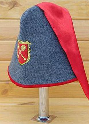 Войлочна шапка/капелюх/панама для лазні/сауни/спа. банка шапка козака патріот