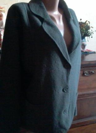 Качественный кардиган пиджак красивого оливкового цвета 100%лама шерсть евр44-18