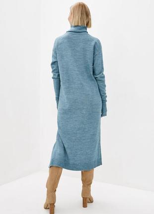 Сукня сіро-блакитна з коміром-хомутом | 614813 фото
