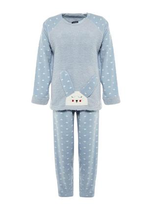 Тепла мила піжамка на флісі plus size | curve