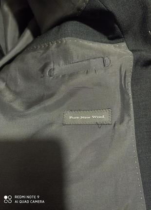 Т17. шерстяной дорогой серый мужской пиджак блейзер новая шерсть вовна вовняний9 фото