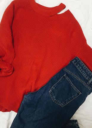 Красный тёплый свитер от new look2 фото