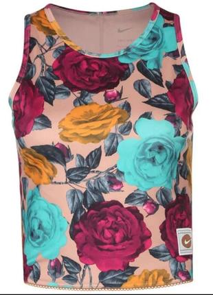 Майка футболка топ для бігу nike dri fit icon clash tank multicolour спортивний в квітковий принт новий оригінал2 фото