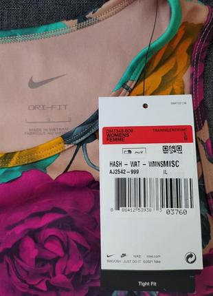 Майка футболка топ для бігу nike dri fit icon clash tank multicolour спортивний в квітковий принт новий оригінал5 фото