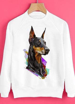 Нові жіночі світшоти на флісі з доберманом трьохнитка s-3xl 44-54