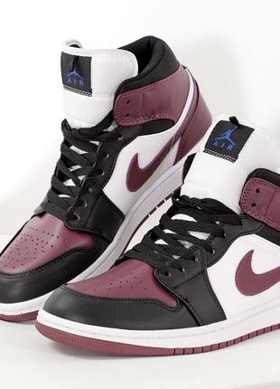 Женские высокие кожаные кроссовки nike air jordan retro #найк
