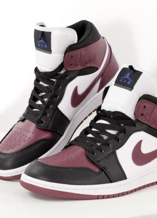 Мужские высокие кожаные кроссовки nike air jordan retro#найк