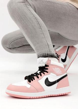 Nike air jordan 1 retro high pink, женские кроссовки джордан найк демисезонные, кросівки жіночі найк аір джордан1 фото