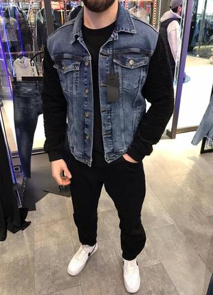 Чоловіча джинсова куртка джинсовка рукава мішка1 фото