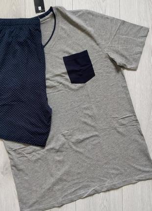 Піжама чоловіча одяг для дому та сну футболка + шорти