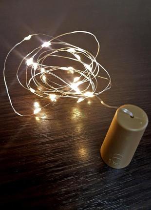 Гірлянда на прищіпках xmas 20 led copper bottle warm white4 фото