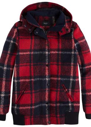 Жіноче червоне пальто в клітинку pepe jeans