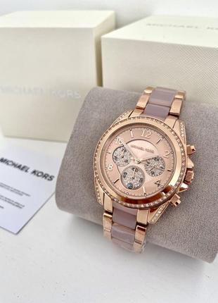 Michael kors blair chronograph mk6763 жіночий брендовий наручний годинник хронограф майкл мішель корс на подарунок дружині дівчині