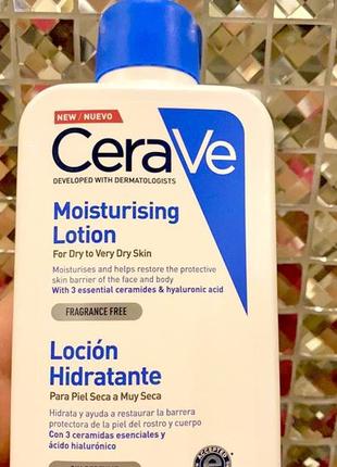 Cerave moisturizers зволожуюче молочко для тіла та обличчя для сухої та дуже сухої шкіри2 фото