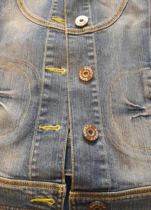 Котоновый джинсовый пиджак куртка2 фото