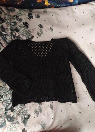 В'язана укорочена кофта топ, светр