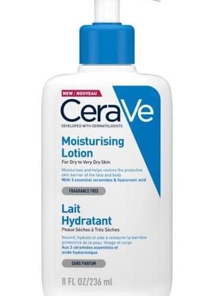 Cerave moisturizers зволожуюче молочко для тіла та обличчя для сухої та дуже сухої шкіри
