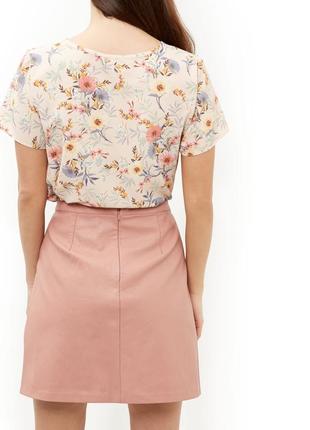 Нюдовый топ с полевым цветочным принтом new look бежевая блузка в цветочек4 фото