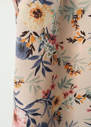 Нюдовый топ с полевым цветочным принтом new look бежевая блузка в цветочек6 фото