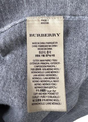 Сірий меріно пуловер з надписом на комірі burberry7 фото