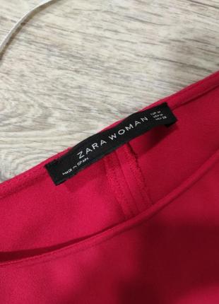 Красное малиновое платье zara платье с разрезами на рукавах6 фото