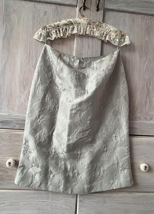 Добротний шовковий костюм шовковий жакет шовкова спідниця paddy campbell4 фото