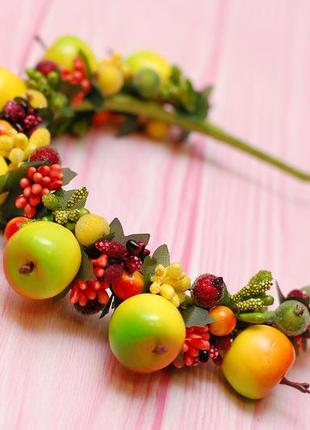 Обруч осенний с яблоками