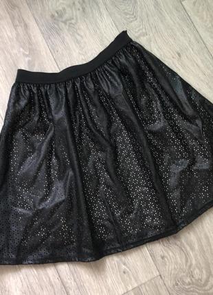 Юбка кожаная солнце