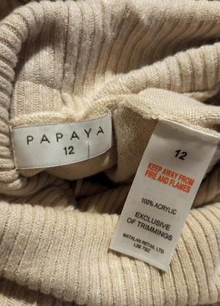 Трикотажной вязки,пудровый,мягкий свитер с хомутом,papaya6 фото