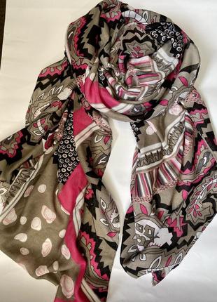 Шарф демісезонний сіро-рожевий