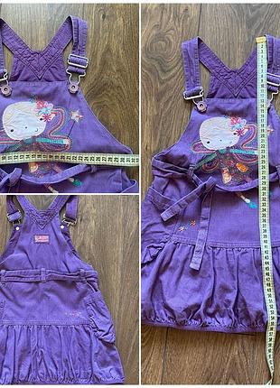Сиреневый вельветовый сарафан 3-4-5 лет