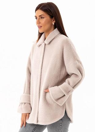 4 цвета, original brand, пальто женское короткое альпака, оверсайз оversize демисезонное, бежевое,