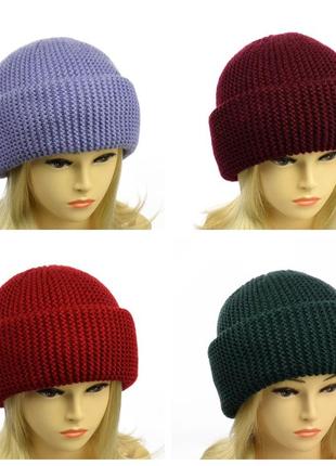Модная теплая объемная женская шапка. 16 цветов5 фото