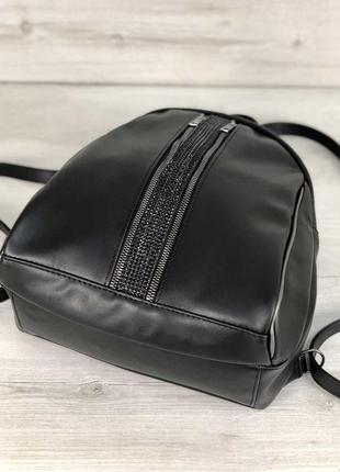 Стильный молодежный рюкзак черного цвета3 фото