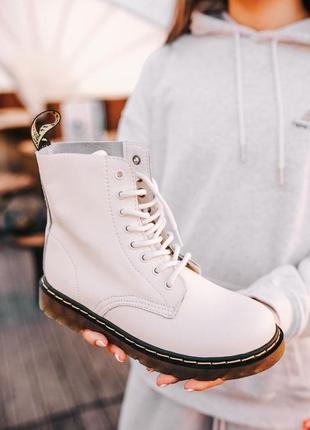 Жіночі ботінки  dr. martens white женские ботинки мартинсы7 фото