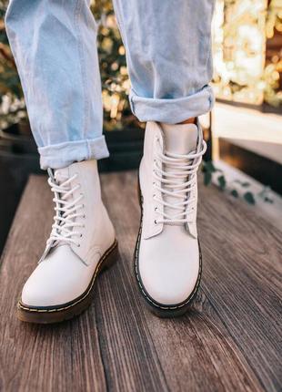 Жіночі ботінки  dr. martens white женские ботинки мартинсы2 фото