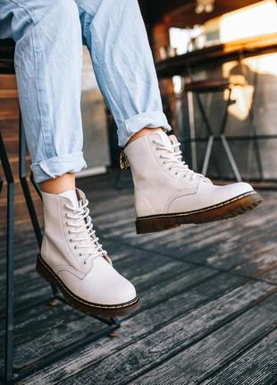 Жіночі ботінки  dr. martens white женские ботинки мартинсы6 фото