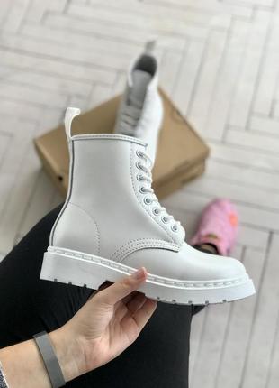 Жіночі ботінки  dr. martens white женские ботинки мартинсы6 фото