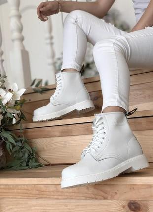 Жіночі ботінки  dr. martens white женские ботинки мартинсы3 фото