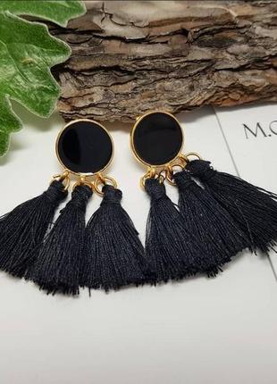 Сережки гвоздики черные