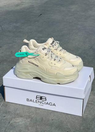 Balenciaga triple s beige бежевые кроссовки баленсиага4 фото