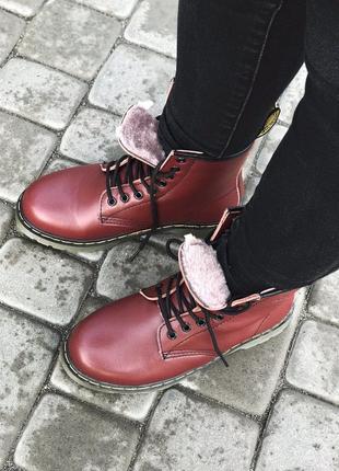 Жіночі ботінки  dr. martens bordo женские ботинки мартинсы