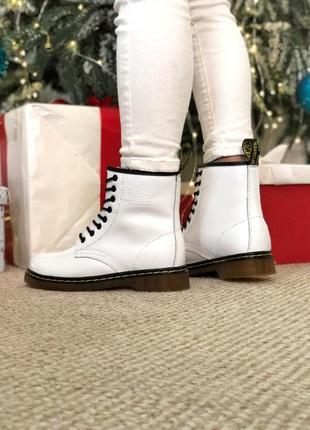 Жіночі ботінки  dr. martens white женские ботинки мартинсы