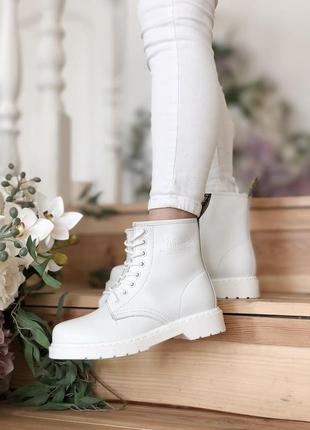 Жіночі ботінки  dr. martens white женские ботинки мартинсы3 фото