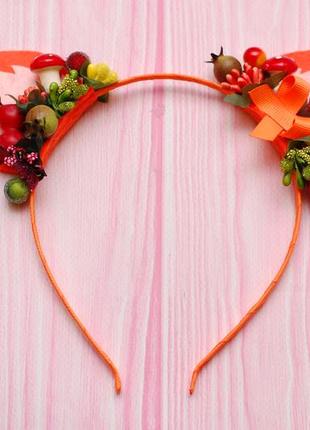 Обруч ободок лисиця лисичка з вушками