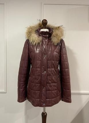 Кожаная тёплая куртка пальто бренд milestone