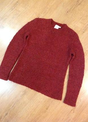 Теплый свитер джемпер в составе шерсть альпака унисекс размер s