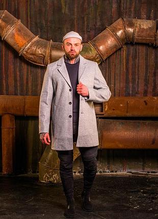 Чоловіче, тепле, осіннє пальто сіре | мужское пальто серое