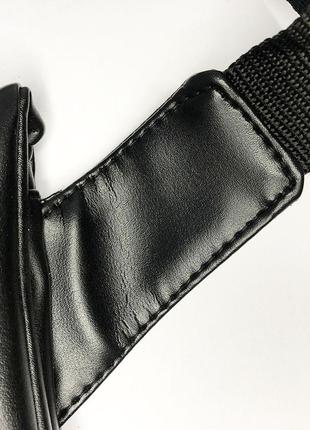 Сумка мессенджер из экокожи со скрытым карманом черная барсетка-бананка8 фото