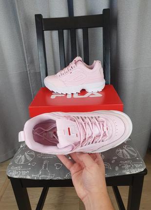 Жіночі кросівки fila disraptor 2 pink (кожа) женские кроссовки фила